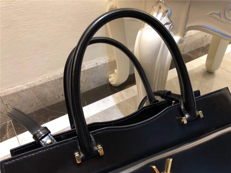 557653 YSL女包 UPTOWN 中號 鏡面皮 YSL手提袋手拿包 黑色