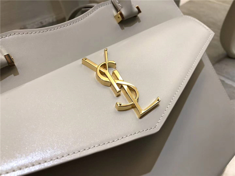 557653 YSL女包 UPTOWN 中號 鏡面皮 YSL手提袋手拿包 白色