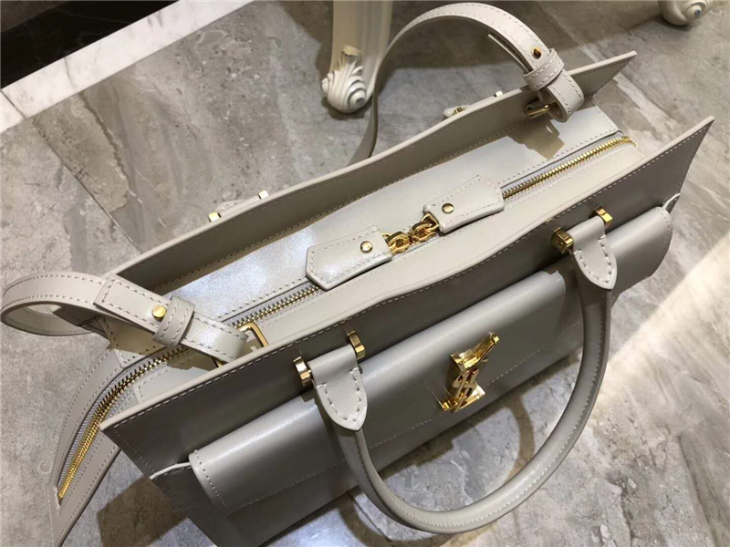 557653 YSL女包 UPTOWN 中號 鏡面皮 YSL手提袋手拿包 白色