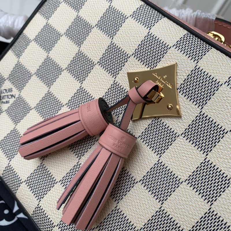 N40155 LV SAINTONGE 手袋 Damier Azur帆布白格 LV相機包 粉色