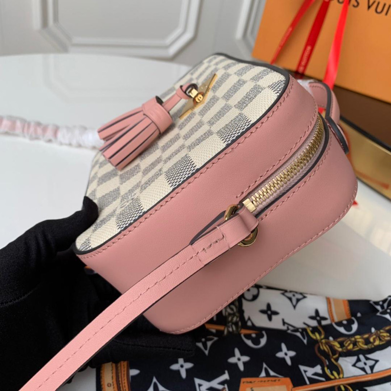 N40155 LV SAINTONGE 手袋 Damier Azur帆布白格 LV相機包 粉色
