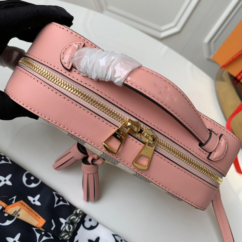 N40155 LV SAINTONGE 手袋 Damier Azur帆布白格 LV相機包 粉色