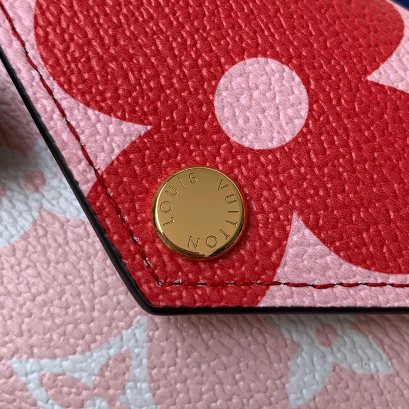 M67641 LV ZOE 錢夾 Monogram 涂層帆布信封錢包 紅色