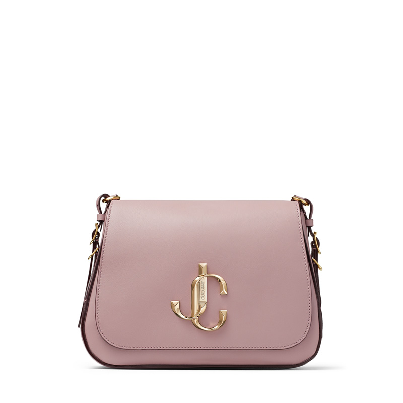 Jimmy Choo2019秋冬系列 VARENNE XB品牌 logo 裝飾淡紫色牛皮單肩包