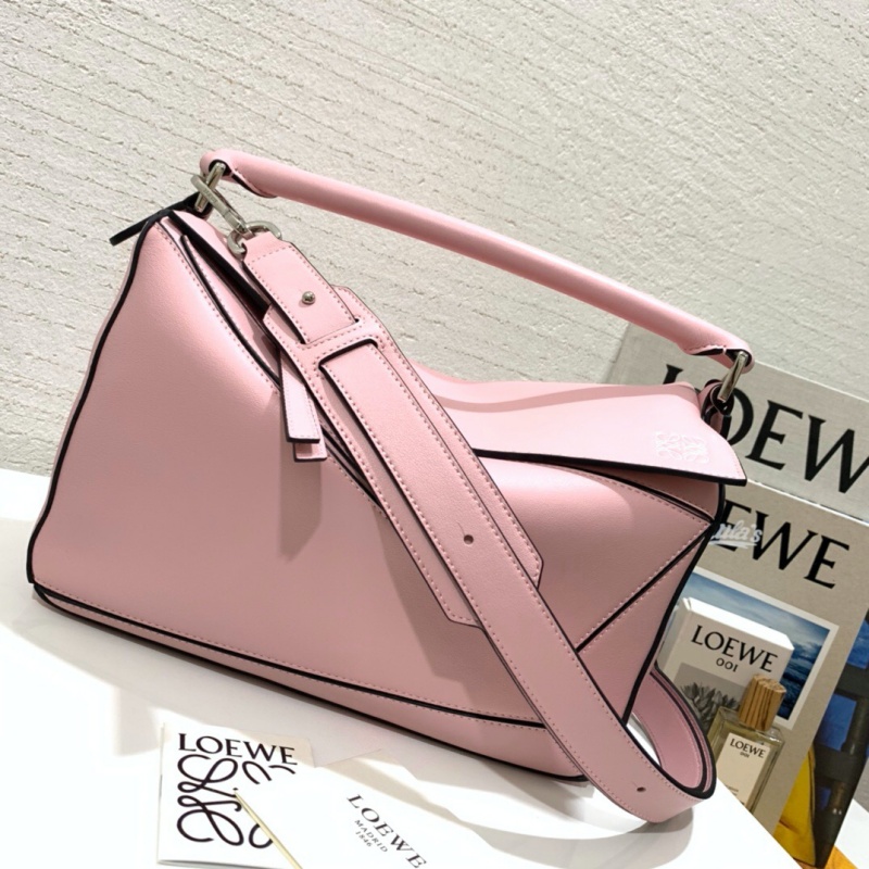 322 LOEWE羅意威 Puzzle Bag 中號羅意威幾何包 櫻花粉