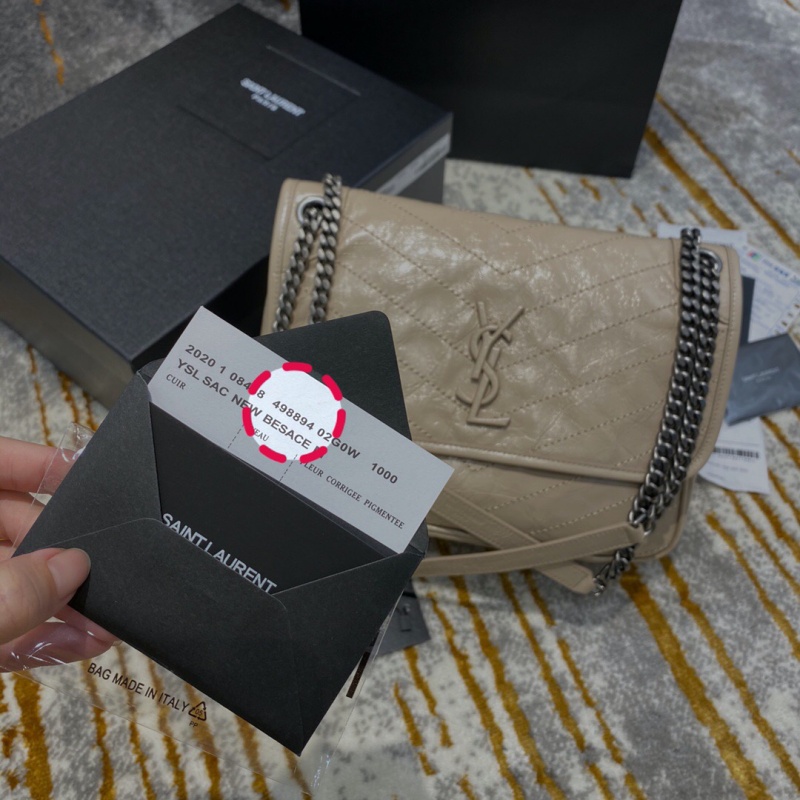 498894 YSL圣羅蘭 Niki medium 28中號 進口原廠皮 奶茶色