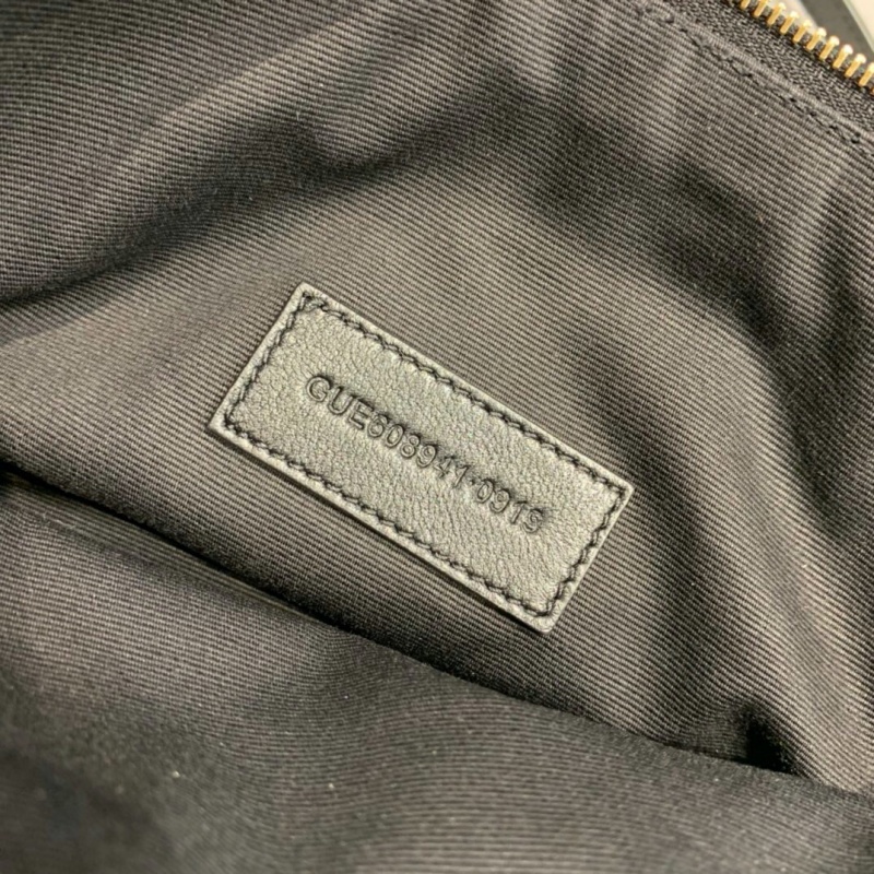 6089411 YSL圣羅蘭 BECKY雙拉鏈絎縫小羊皮手拿包 YSL包包 黑色