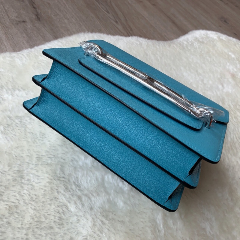 愛馬仕豬鼻子包 Hermes roulis mini系列 純手工定制版 藍色