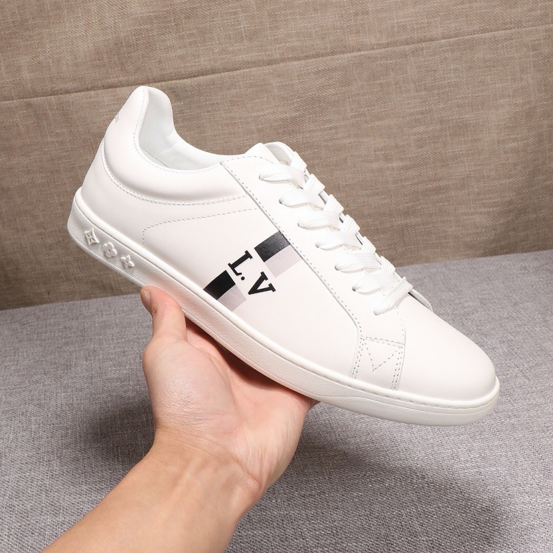 1A5UHE LV LUXEMBOURG 運(yùn)動鞋 LV條紋男鞋 LV板鞋 白色