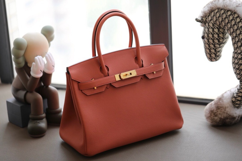 Hermes Birkin系列 愛馬仕鉑金包 純手工定制版 30cm TOGO皮 楓葉棕