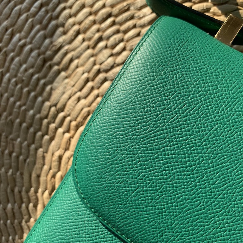 Hermes constance系列 愛馬仕康康包 純手工定制Epsom小牛皮 孔雀綠金扣