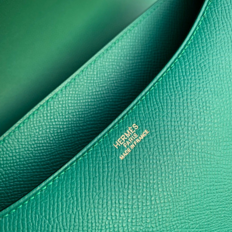 Hermes constance系列 愛馬仕康康包 純手工定制Epsom小牛皮 孔雀綠金扣