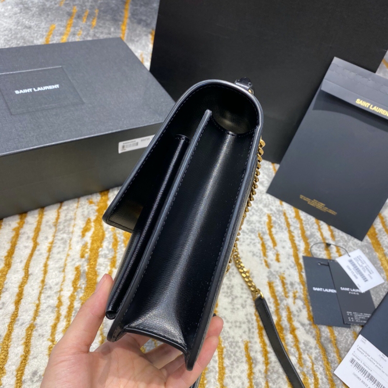 634723 YSL圣羅蘭女包 NEW MEDIUM SUNSET光滑皮革肩背包 黑色