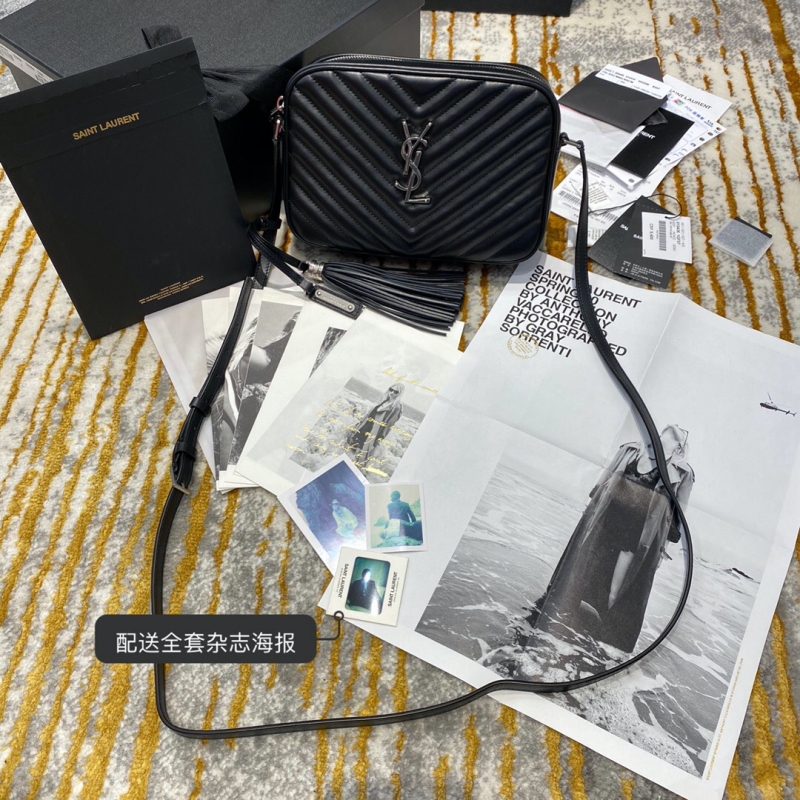 520534 YSL圣羅蘭女包 LOU CAMERA BAG 黑色小牛皮相機(jī)包 銀扣