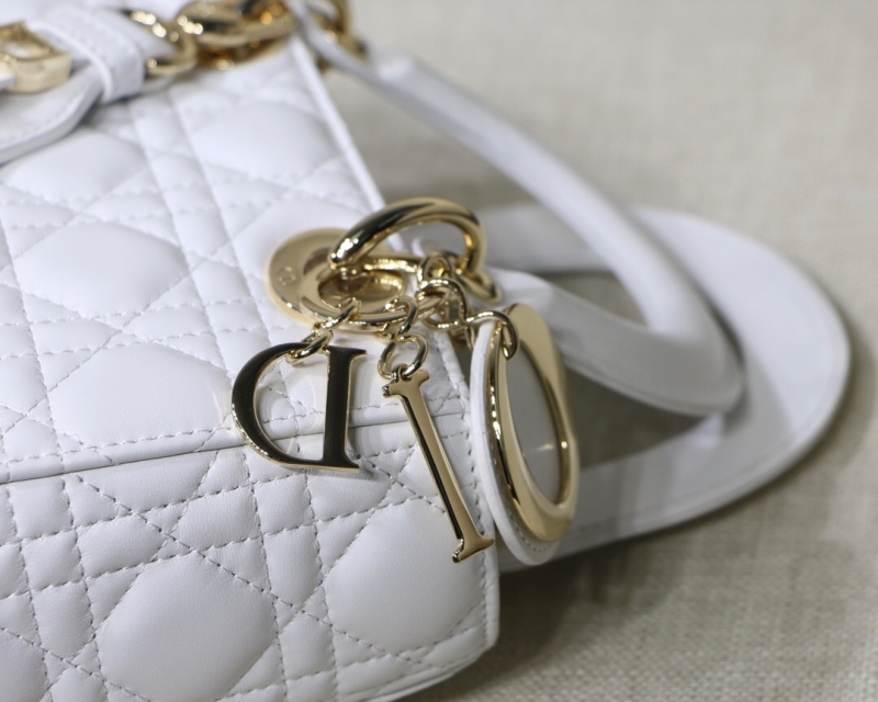 M0538 迪奧Lady Dior MyABCDior 手袋 羊皮革藤格紋 白色