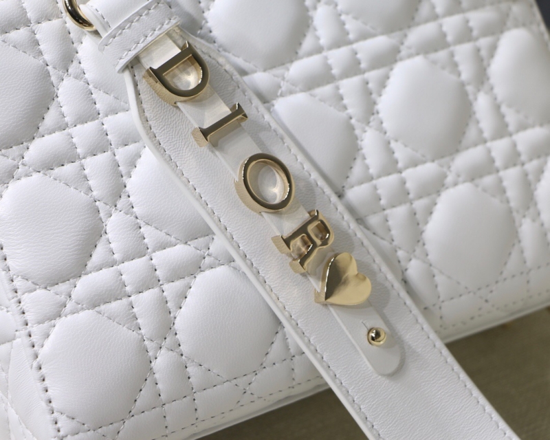 M0538 迪奧Lady Dior MyABCDior 手袋 羊皮革藤格紋 白色