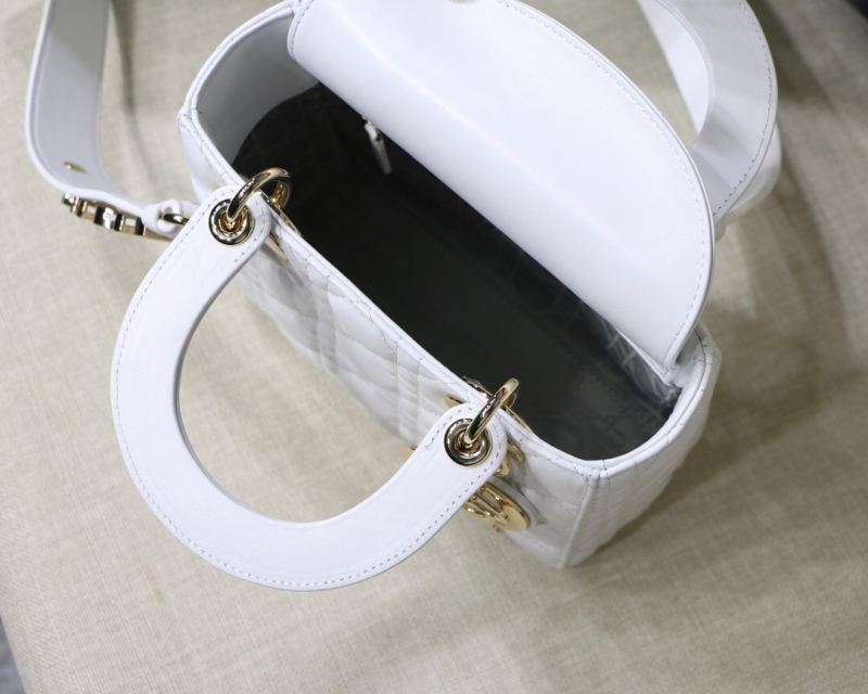 M0538 迪奧Lady Dior MyABCDior 手袋 羊皮革藤格紋 白色