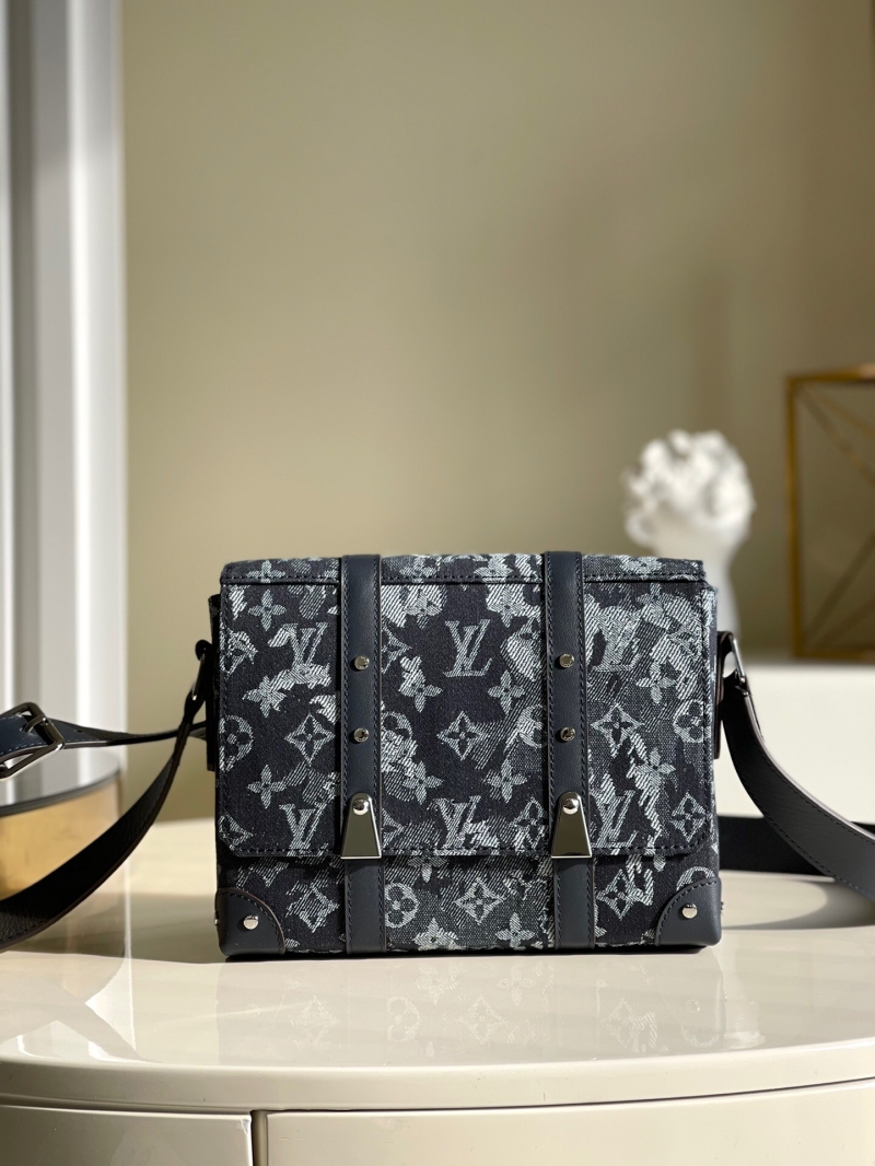 M57282 LV TRUNK 郵差包 Monogram Tapestry 帆布男士斜挎包