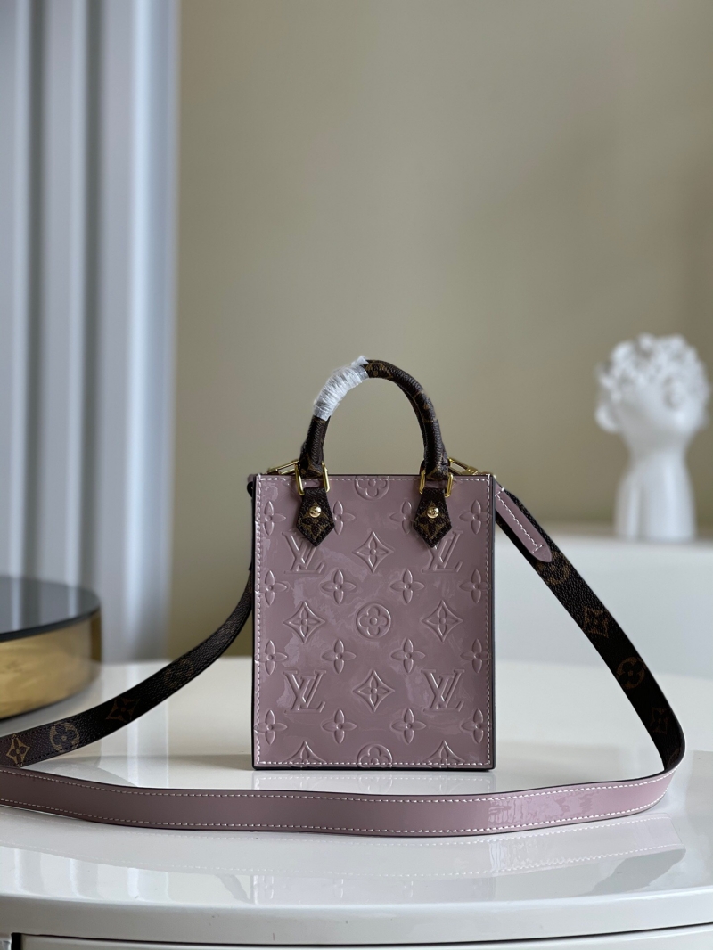 M90564 LV PETIT SAC PLAT 手袋 壓紋漆皮托特包 銀色