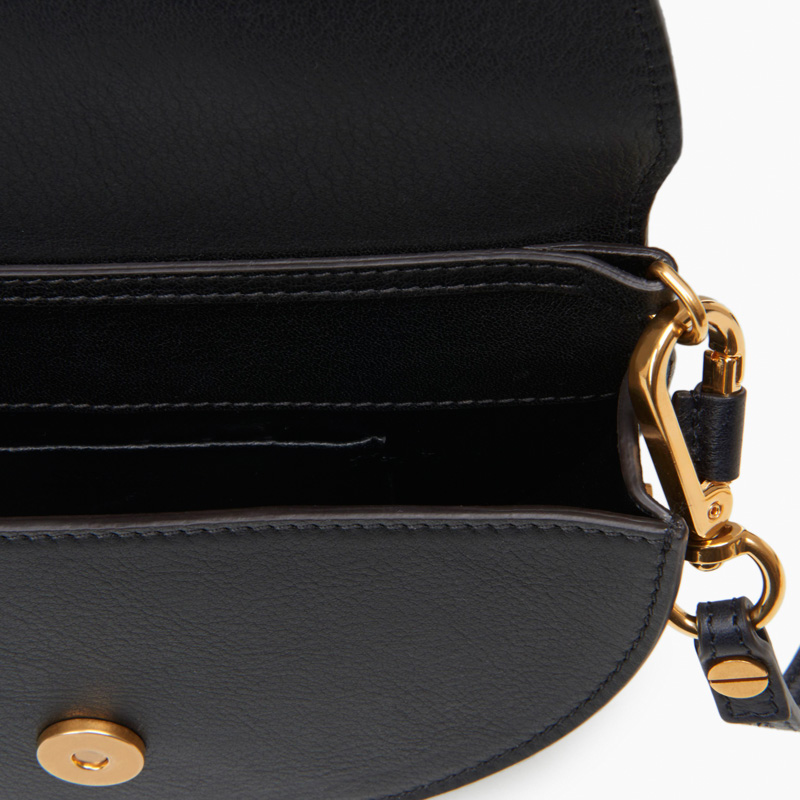 chloe Nile手環包 Nile晚裝包 克洛伊Nile光滑小牛皮小號晚裝包 chloe餃子包 黑色