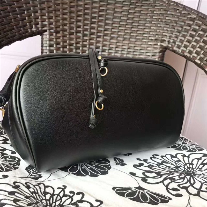 5655 Chloe 珂洛伊 Owen系列 金色鎖扣 進口牛皮 拼皮翻蓋包 黑色