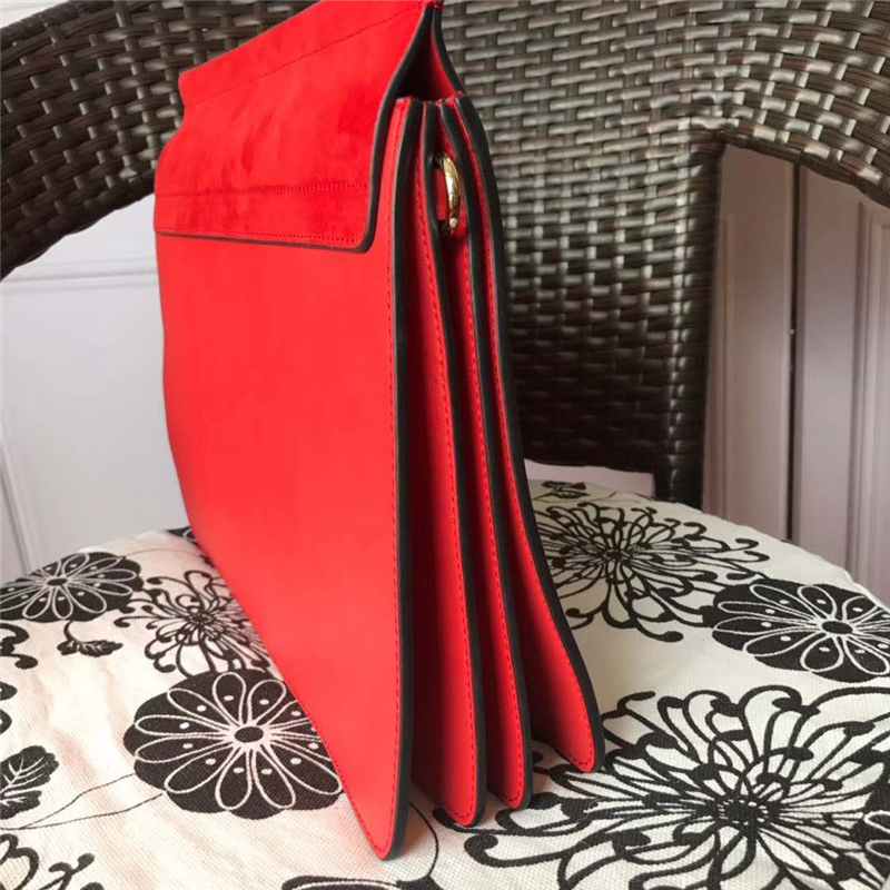 70652 Chloé Faye 珂洛伊 大號 牛皮配磨砂皮 圓環鏈條 單肩斜挎包 大紅色