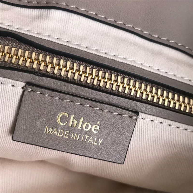 Chloe 珂洛伊 Faye backpack 牛皮配磨砂皮 圓環鏈條 大號雙肩包 大象灰