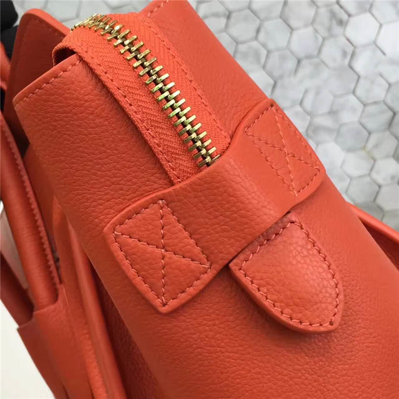 2017賽琳 celine笑臉包 囧臉包真皮 中號 頭層牛皮 翅膀手提包 橙色