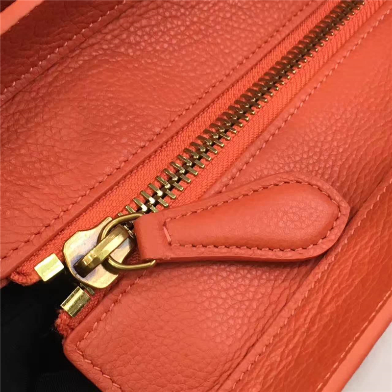 2017賽琳 celine笑臉包 囧臉包真皮 中號 頭層牛皮 翅膀手提包 橙色