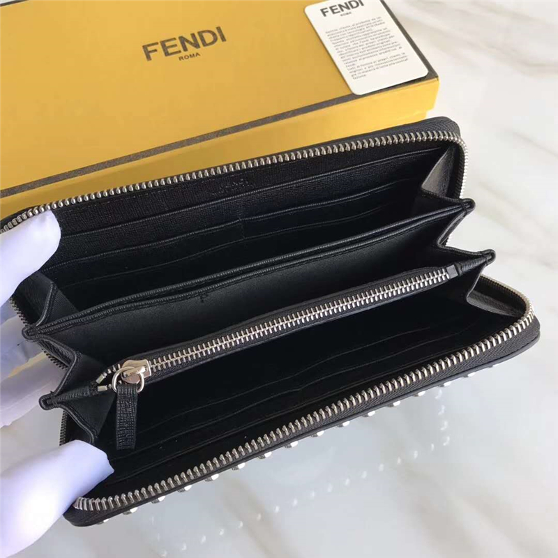 FENDI 芬迪 0299 FENDI公仔包 優質牛皮時尚錢包 芬迪錢包 黑色
