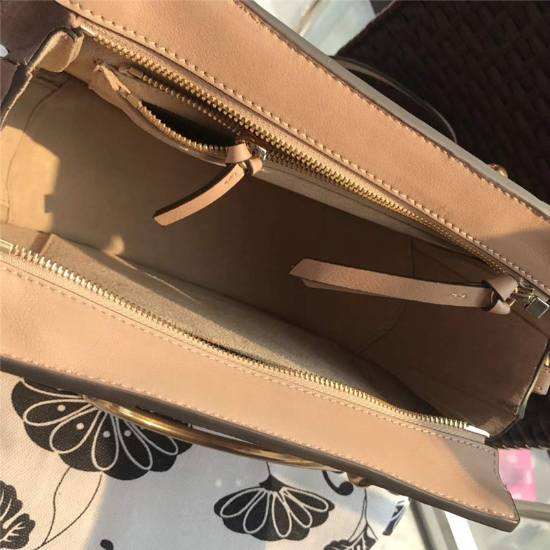 Chloe 蔻依 17新款 Pixie大號女包 牛皮拼磨砂 手提肩包 卡其