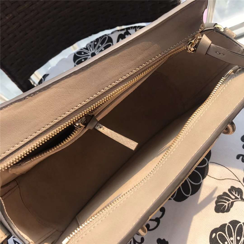 Chloe 蔻依 17新款 Pixie大號女包 牛皮拼磨砂 手提肩包 淺灰色