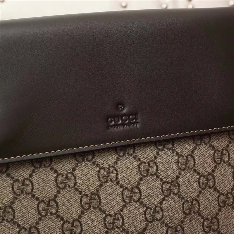 353431 GUCCI 雙G印花 真皮拼布翻蓋 女款 單肩斜跨包 啡色