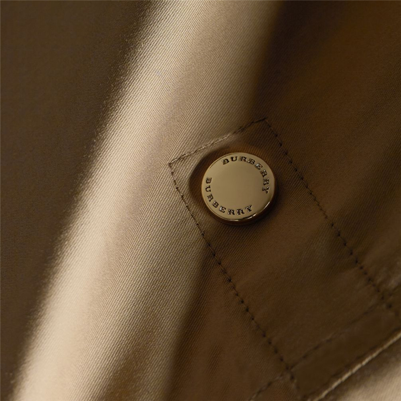 40570821 巴寶莉 連帽防水 抽繩式 女士中長款風衣 風雪大衣 亞麻棕