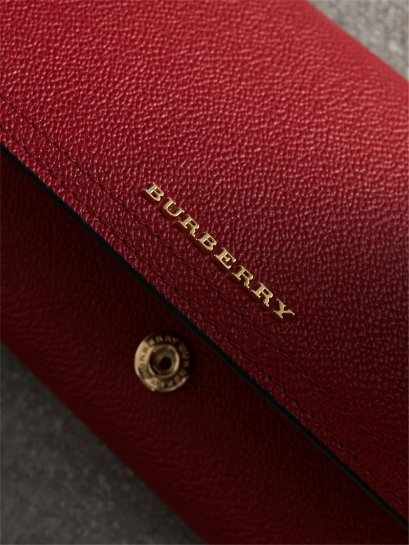 40447281 Burberry巴寶莉 皮革 長款錢夾 配可拆式零錢夾 繽紛紅色
