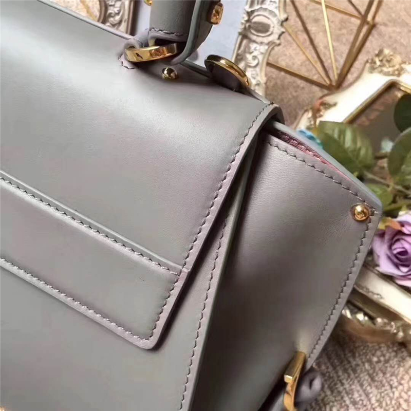 21F606 Ferragamo 菲拉格慕 大號Sofia包 金色鎖扣 手提肩包 灰色