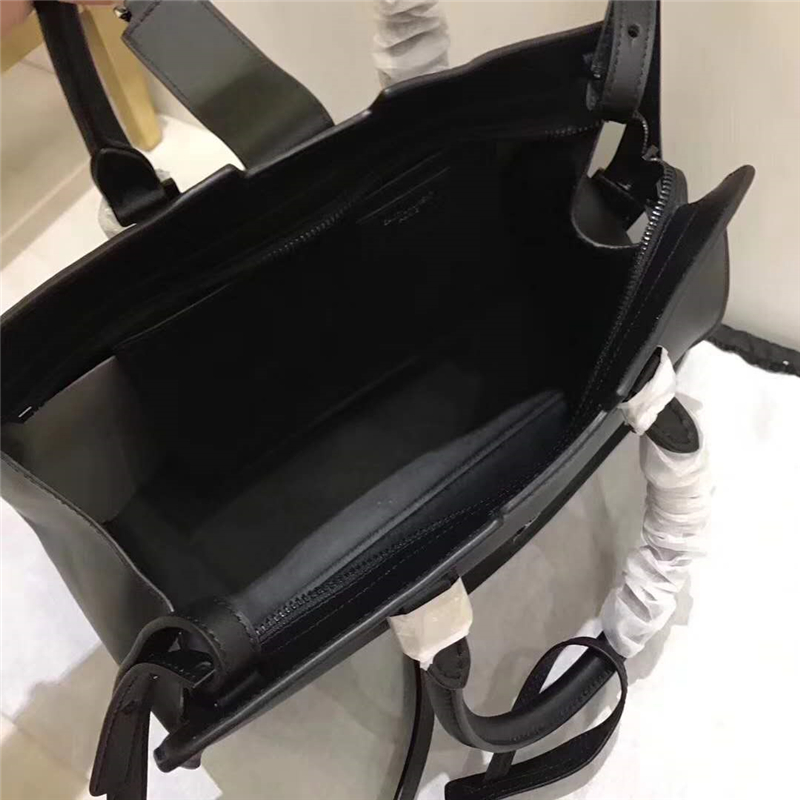 394461 圣羅蘭 YSL手提斜跨包 南非皮 光滑皮 黑色黑標