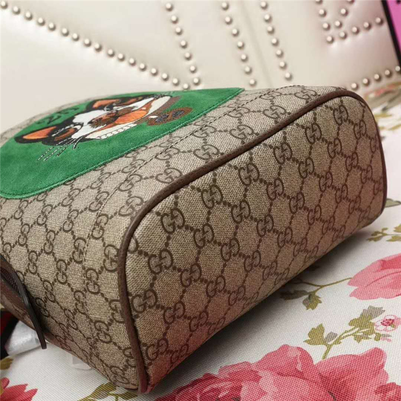 495621 GUCCI Bosco圖案 中國新年系列 高級人造帆布背包 啡色