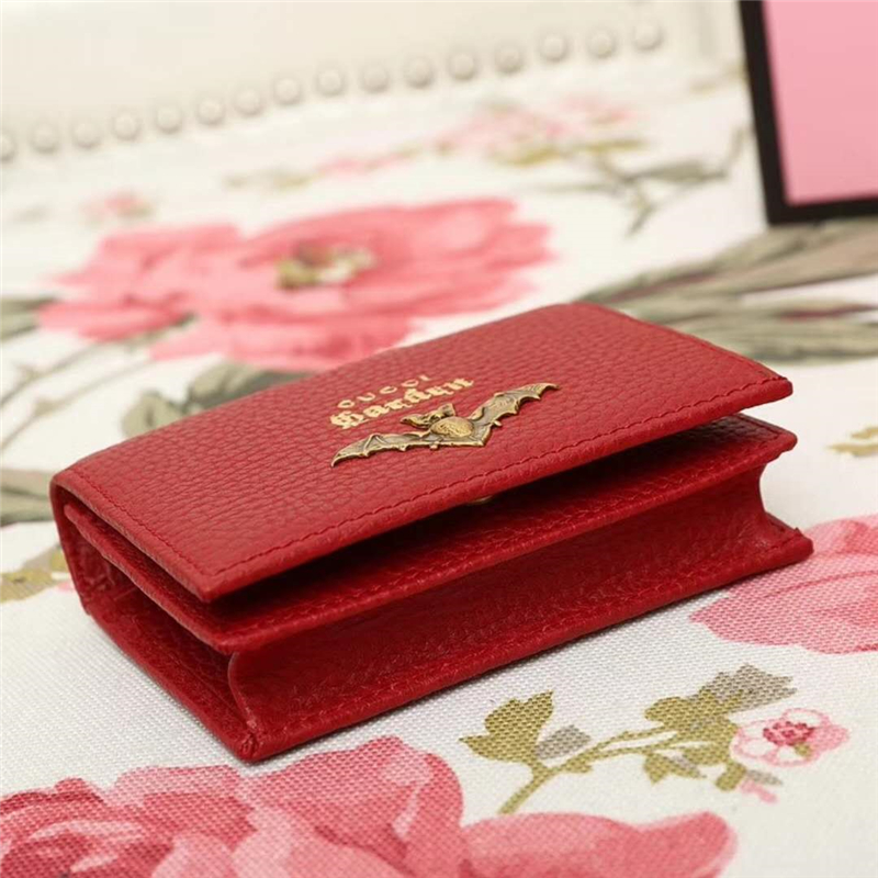 516938 古馳錢包 限量版 蝙蝠 燙金標 進口頭層皮