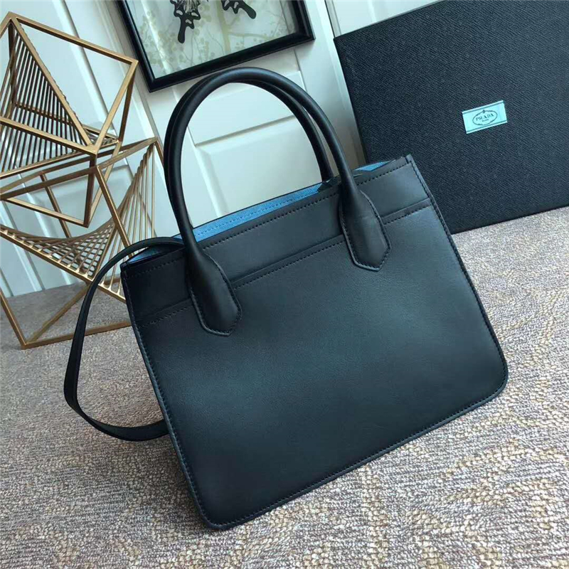 1BA178 Prada普拉達 進口小牛皮 麂皮襯里 女手提包 黑色