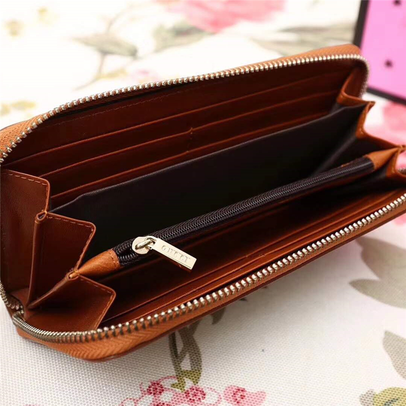 309758 GUCCI 拉鏈錢包 高級人造帆布 原板五金 原版牛皮 棕色