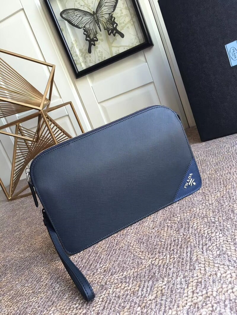 056V Prada錢包 普拉達錢夾 Prada男士手拿包 PRADA男包
