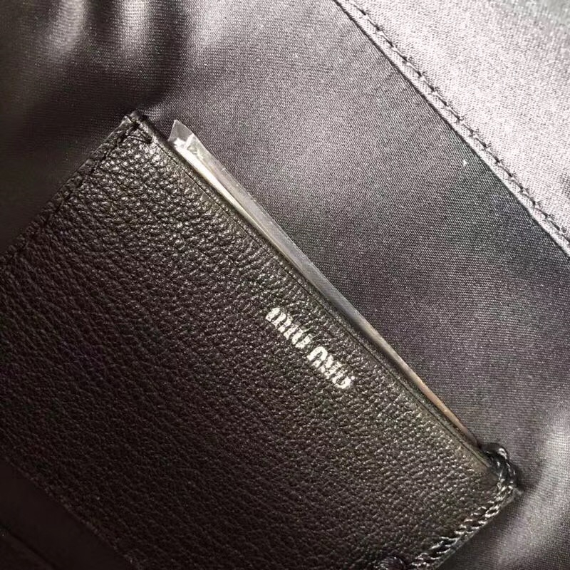 5BH122 MIUMIU繆繆 專柜最新款 大號 山羊皮 手提單肩包 黑色