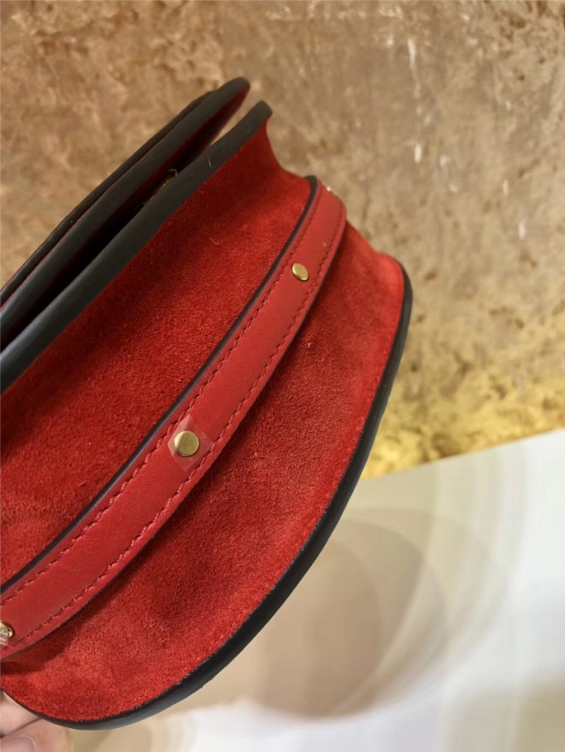 Chloe Nile IT包 進(jìn)口牛皮 小號(hào) 小馬刺繡圖案 手鐲式提手 珂洛伊手袋 紅色