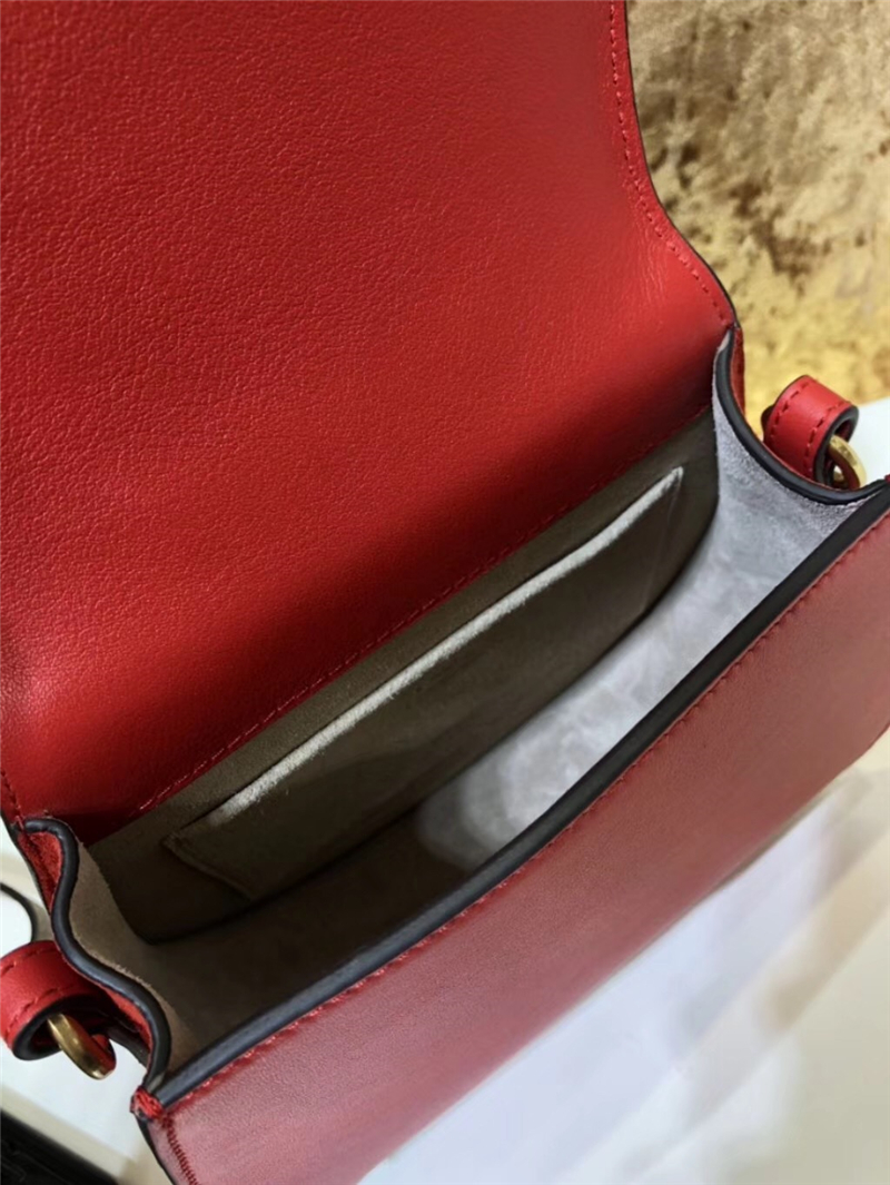 Chloe Nile IT包 進(jìn)口牛皮 小號(hào) 小馬刺繡圖案 手鐲式提手 珂洛伊手袋 紅色