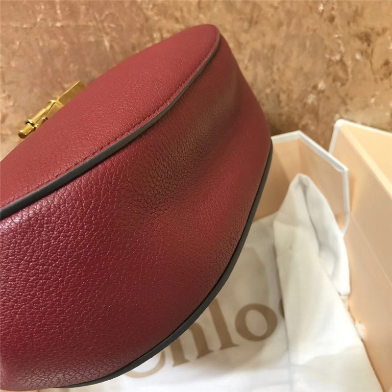 Chloe 珂洛伊 Chloe小豬包 小牛皮荔枝紋 海外原單 Chloe女包 酒紅色
