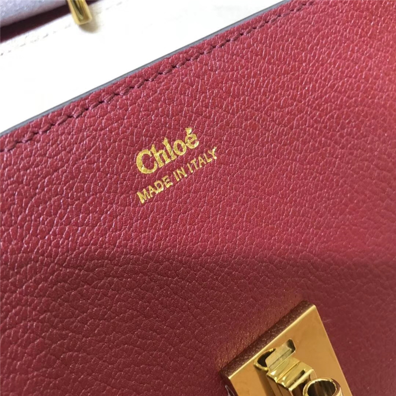 Chloe 珂洛伊 Chloe小豬包 小牛皮荔枝紋 海外原單 Chloe女包 酒紅色