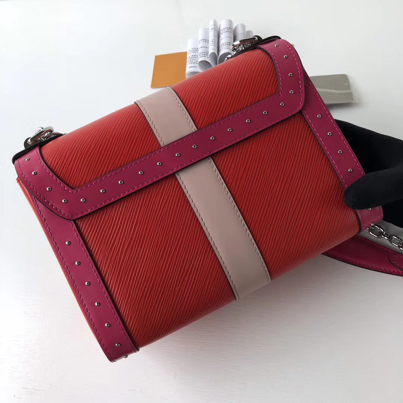 M54281 LV TWIST 中號手袋 LV掛鎖絲印圖案系列 LV女包 LV單肩包 紅色