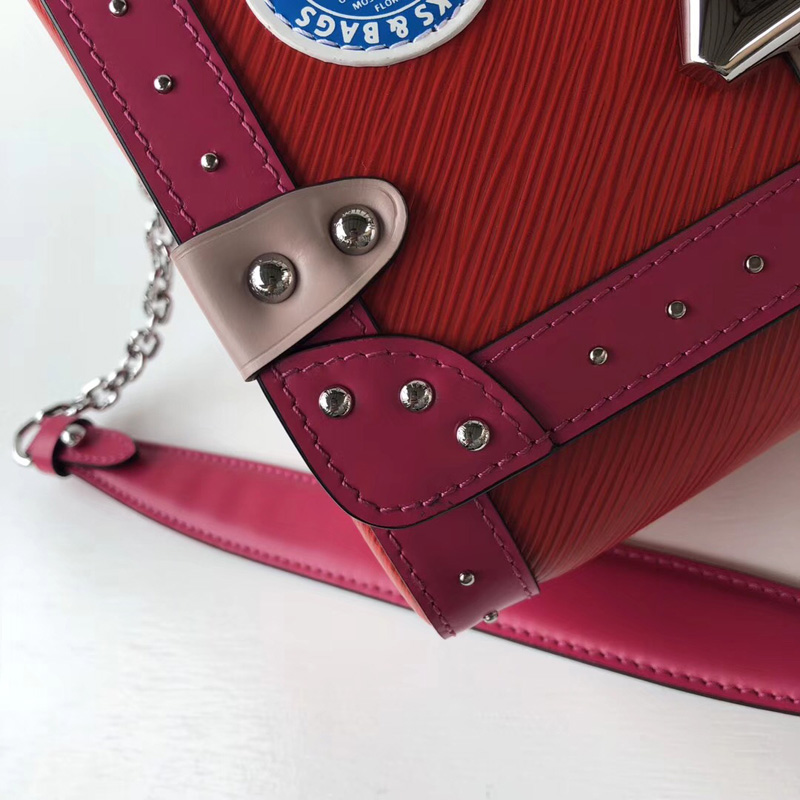 M54281 LV TWIST 中號手袋 LV掛鎖絲印圖案系列 LV女包 LV單肩包 紅色